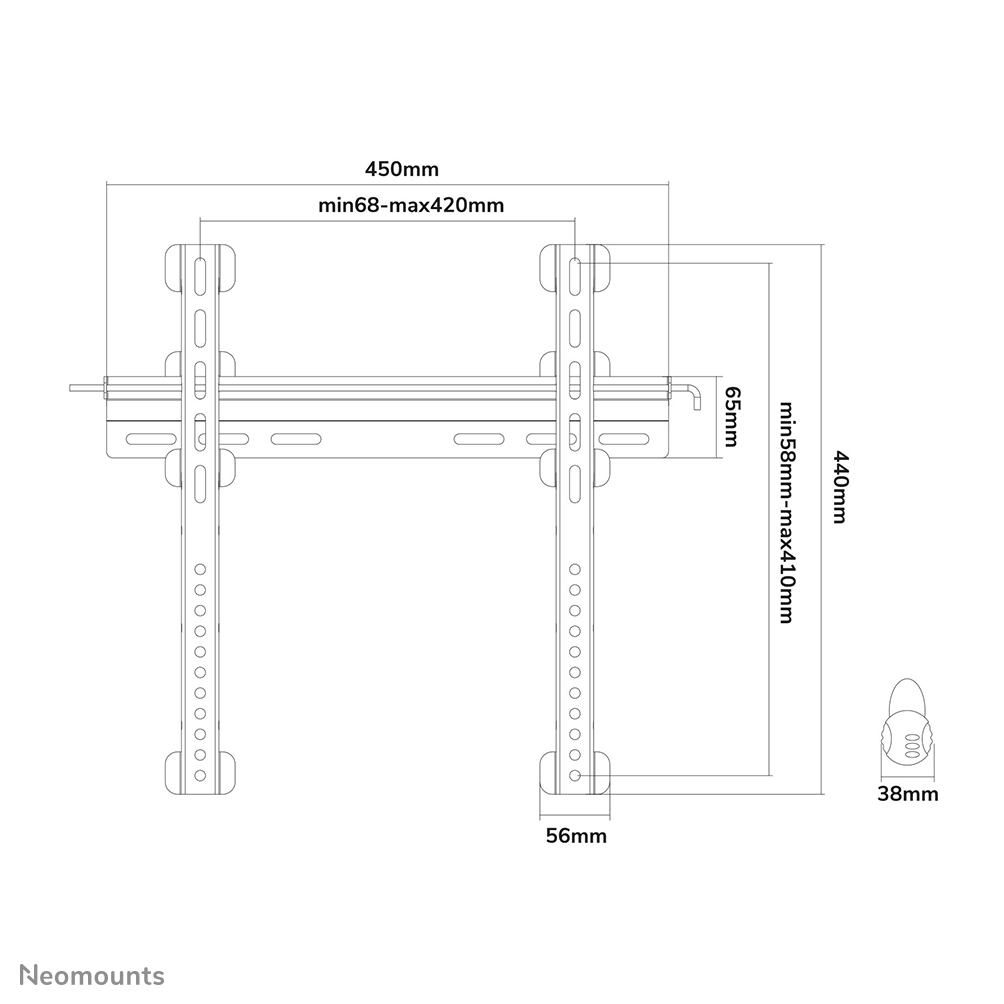 Neomounts PLASMA-W040BLACK Soporte de pared para TV 23-52" - fijo